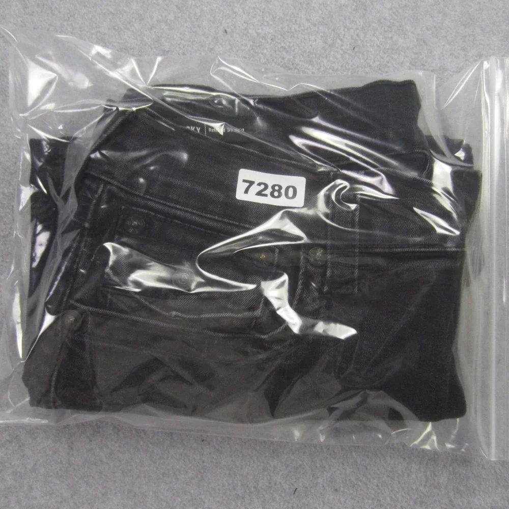 True Religion Ricky Relaxed Straight Shorts Mens 33 Black Denim Flap Pocket Cut‎
